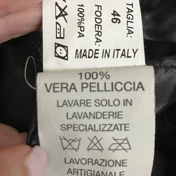 Real fur collar trim jacket/coat made in Italy - Picture 3 of 5